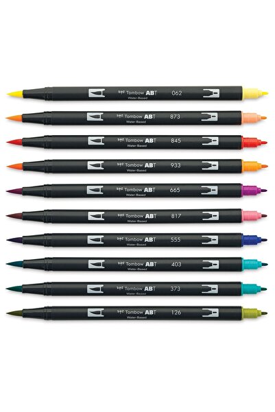 Tombow Dual Brush Pen Graphic Pen Set: Retro Colors 10 Colors