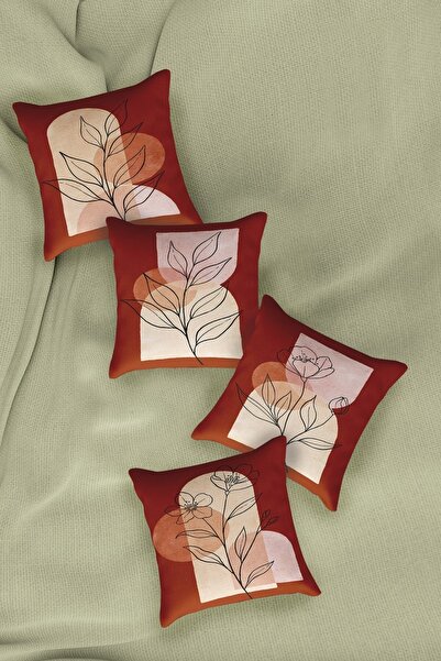 Dekomall Husă de pernă din 4 piese, cu două fețe, Tile Boho 024