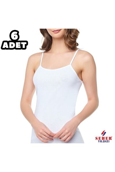 Seher Yıldız 6-частен комплект дамски тениски с ребра и шнур