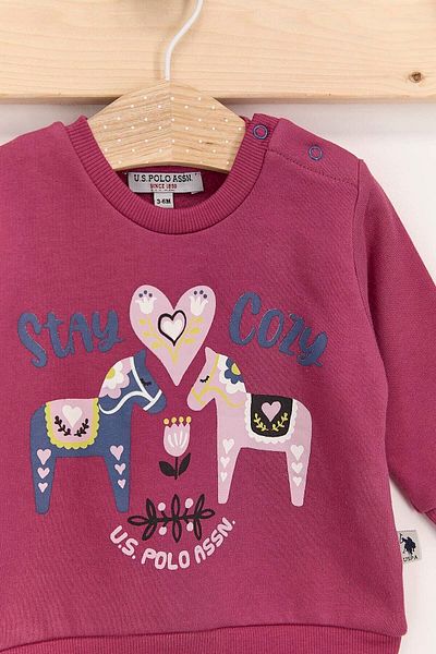 U.S. Polo Assn. U.S. Polo Assn Stay Cozy Plum Baby Girl Set