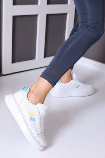 en7 Pantofi dama alb verde - Tsrm 0151, model nou985448