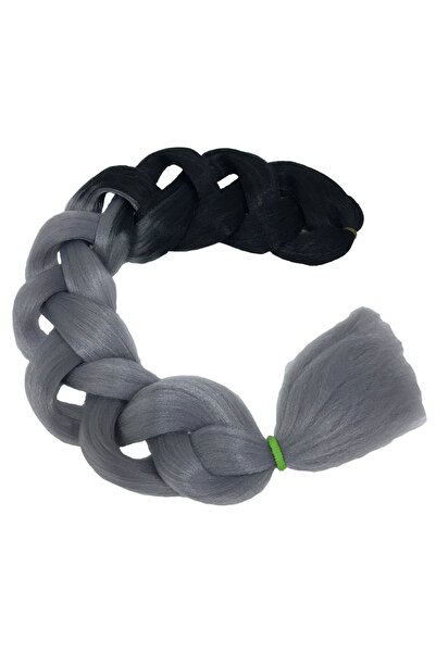 Eva Peruk Rasta, Afrika Saç Örgüsü, Örgülük Saç Siyah Koyu Gri Ombreli