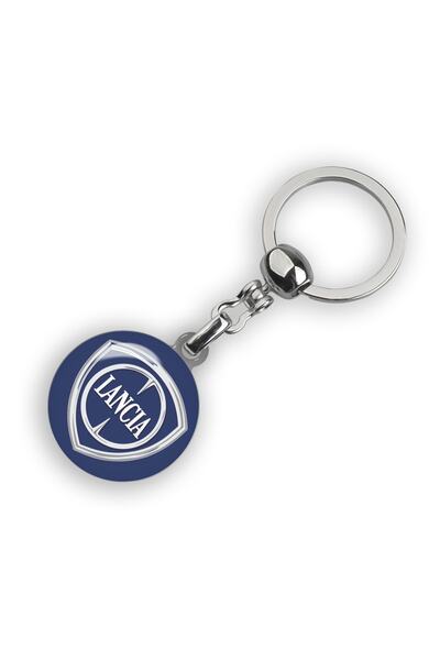 Modül Breloc rotund cu logo și inscripție Lancia imprimat prin picătură. Culo...