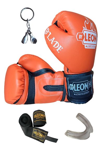 By Leon 1982 Blade Training Boxing, Kickboxing and Muay Thai Gloves Keychain Mouthguard and Bandage Set 3.5 M