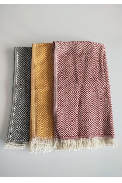 Şaheser Kitchen Drying Cloth 3-Piece Jacquard Pestemal Peshkir Napkin 50x30cm