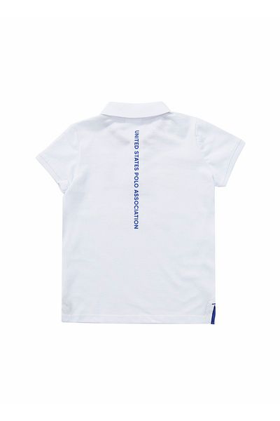 U.S. Polo Assn. Τυπωμένο White Boy's Polo T-shirt Green Vr013