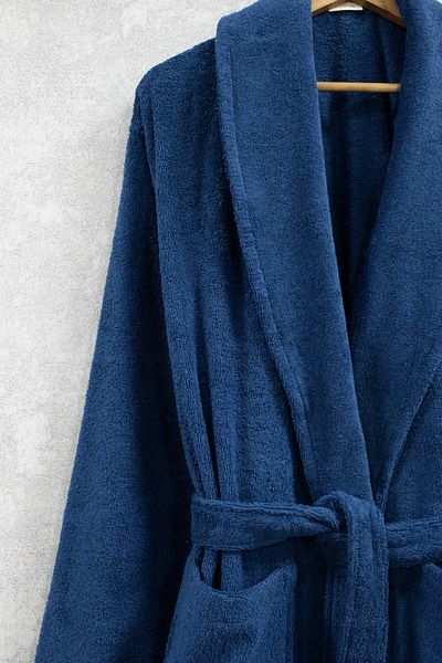 Class Navy Blue 100% Cotton Chalyaka Curl Bathrobe
