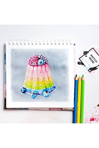 Kare 25x25 Cm Spiralli Eskiz Defteri (suluboya Ve Grafik Için) Watercolor Sketchbook