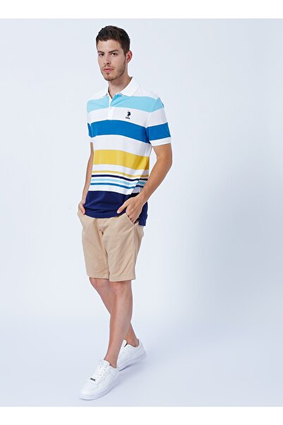 U.S. Polo Assn. Ανδρικό μπλουζάκι Polo Neck Navy Blue Cava