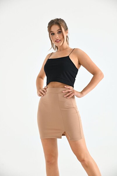 VOLT CLOTHİNG Women's Slit Mini Skirt