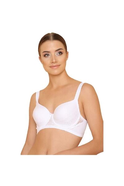 ŞURA İÇ GİYİM Γυναικείο Λευκό 3687 Δαντελένιο Σουτιέν Oversized χωρίς υποστήριξη