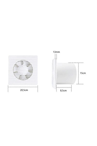 SeKaTech Horoz Aspiratör Banyo Mutfak Ve Tuvalet Fan 15cm 150'lik Ev Ofis Mağaza