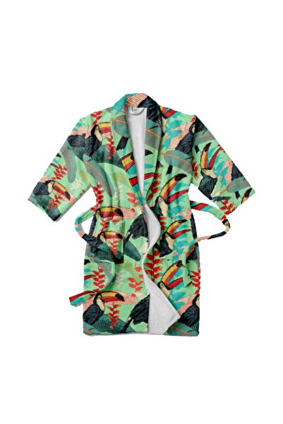 FARM ANİMALS Papağan Desenli Unisex Yetişkin Bornoz