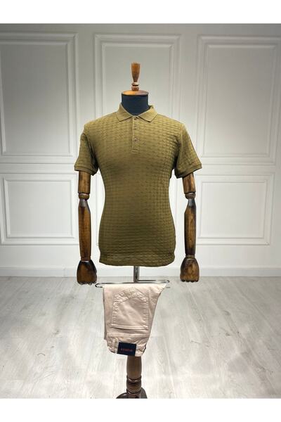 Polo Yaka Regular Fit Haki T-shirt