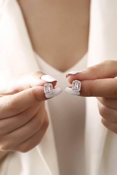 SARIASLAN Kadın Baget Taşlı Gümüş Küpe