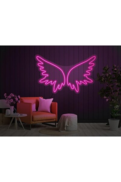 ARYA LİNA DESİGN En Güzel Günde Melek Kanadı Neon Led Aydınlatma 35*25 Cm