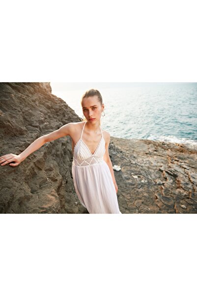 Handarte Nature Şile Bezi Örgü Elbise