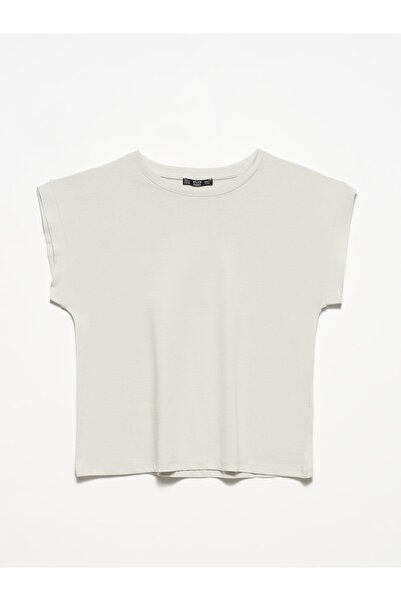 Dilvin 3504 Model - Crew Neck Gray Cotton T-Shirt