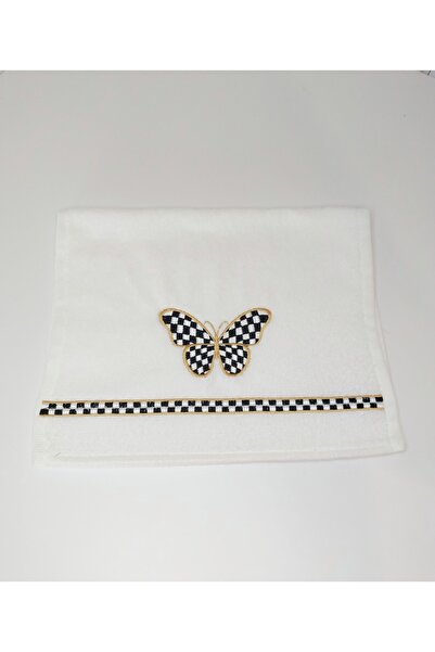 NAKIŞ HOME DESİGN Dama Kelebek Nakış Işlemeli 30x50 El Yüz Mutfak Misafir Hav...