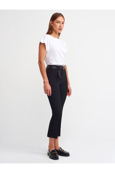 Dilvin Μπλουζάκι 3504 Crew Neck Λευκό Βαμβακερό χτενισμένο