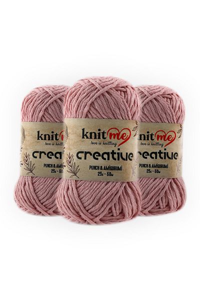 knitme Creatıve 25 Gr 3'lü Πακέτο %100 Βαμβάκι Amigurumi Punch Χειροποίητο Νήμα Taka Yarn (1024)