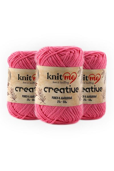 knitme Creatıve 25 Γρ 3 Πακέτο %100 Βαμβάκι Amigurumi Punch Χειροποίητο Νήμα Taka Yarn (1022)