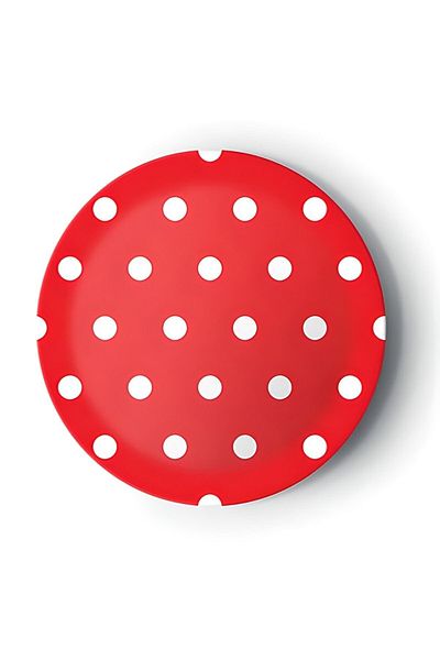 DÜVENCİ TİCARET 8-Piece Red Polka Dot Cardboard Plate