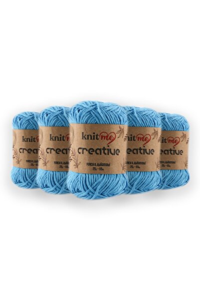 knitme Creatıve 25 Gr Pachet de 5 bumbac 100% Amigurumi Punch Ață de tricotat manuală Taka Yarn (1006)