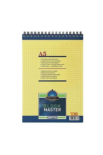 Gıpta Bloc de note în carouri Master Spiral A5 100 coli 1385