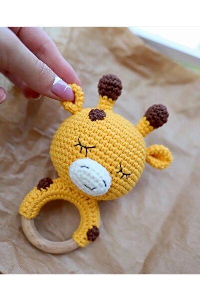 Hobi Evim Amigurumi Zürafa Çıngırak Diş Kaşıyıcı