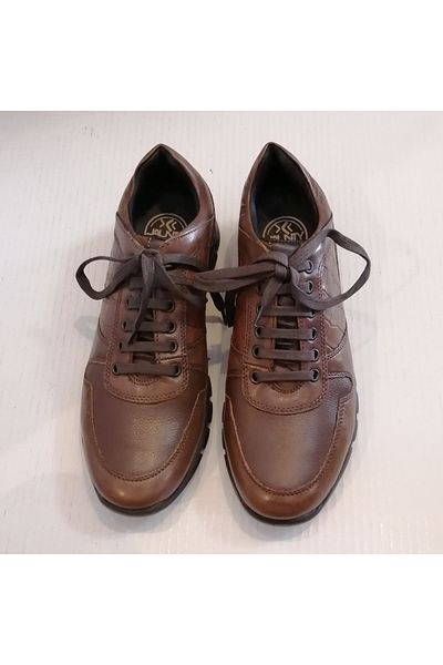 Freemood Unisex Genuine Leather Brown Multi-Toned Crocodile Soft Light Sole Lace-Up Shoes