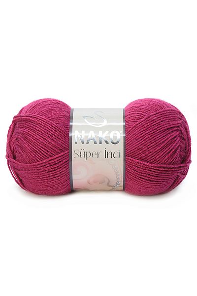 NAKO Πλεκτό νήμα χειρός Super Pearl 25% μαλλί 2187 Cherry Rot