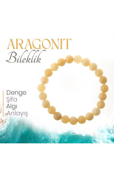 Deniz Doğal Taş Aragonite 8 mm Bracelet - Natural Stone, B965