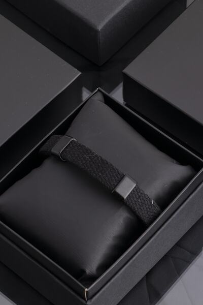 Sortie Aksesuar Hakiki Deri Mıknatıslı Hediyelik Kutulu Erkek Bileklik 012