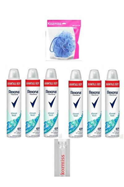 Rexona Kadın Deodorant Sprey Shower Fresh 200 ml X6 Numune Parfüm Lif