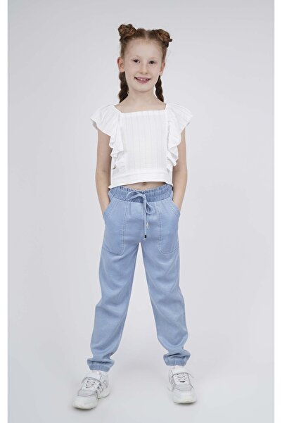 best kids Girl's Ecru Flounce Elastic Blouse