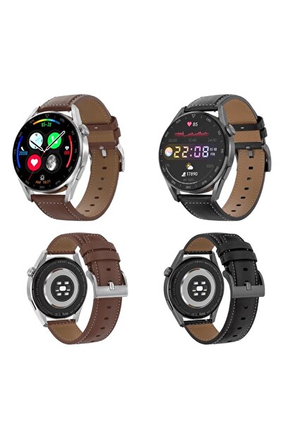 Teknoşık Gt3 Pro Akıllı Saat Yuvarlak Ekran Gt3 Pro, Ekstra Deri Kordon