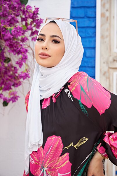 Naciye Sultan Combed Cotton Shawl White