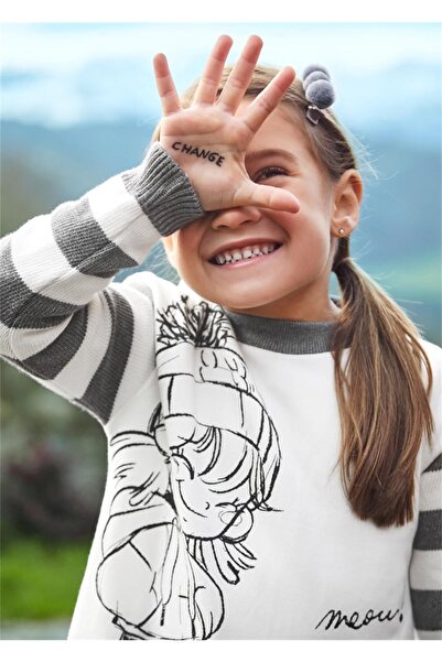 MAYORAL Girl Patterned Dress Cream 4977