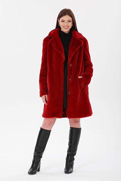 Redpoint Jackets Suni Kürk Bordo Kadın Kaban