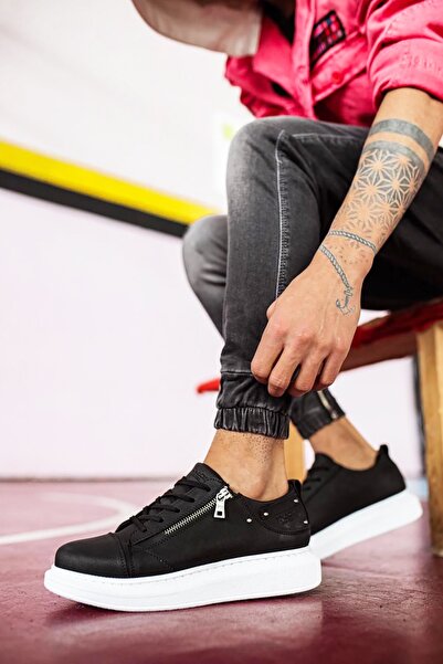 Rainon Store Mida Shoes Casual Black Leather Men's Sneakers