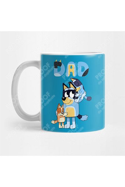 BARBİZON : Bluey Cartoon Mug & Credit Card Coated Gift Sticker