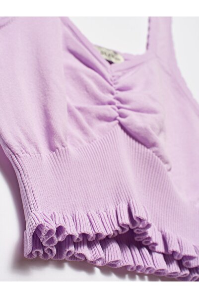 Dilvin Kadın Lila 2650 Yakası Büzgülü Askılı Atlet 101A02650