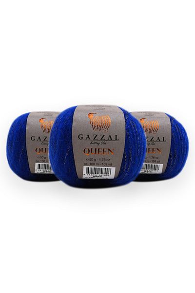 Gazzal Queen 50 Gr 3 Πακέτο Μάλλινο Μικτό Πλεκτό Χέρι Κλωστή Taka Yarn (7338 Qun)