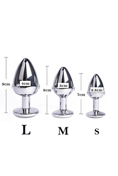 Joytoy 3'lü Metal Tıpa Seti Anal Plug Dildo Seti S-m-l