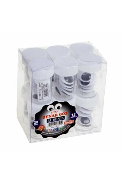 Rubenis Movable Eye 20mm Black 12 Pieces