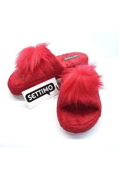 Settimo Red Plush House Slippers