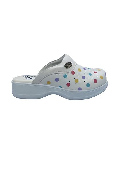 Hipokrat Medikal Sabo Hippocrat Colored Polka Dot Patterned Full Orthopedic Sabo Slippers