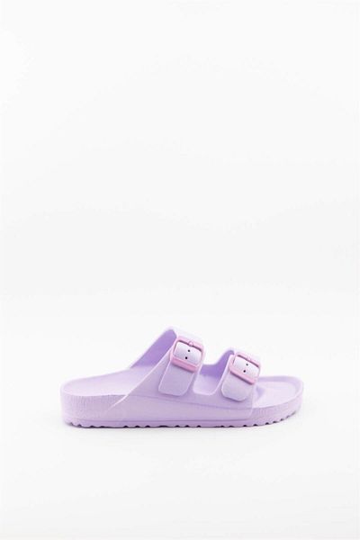 Settimo Women's Lilac Double Buckle Slippers