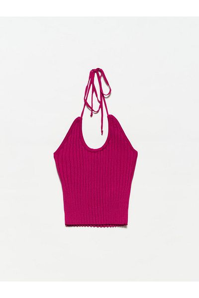 Dilvin 10204 Cross Lace Knitwear Athlete-raspberry